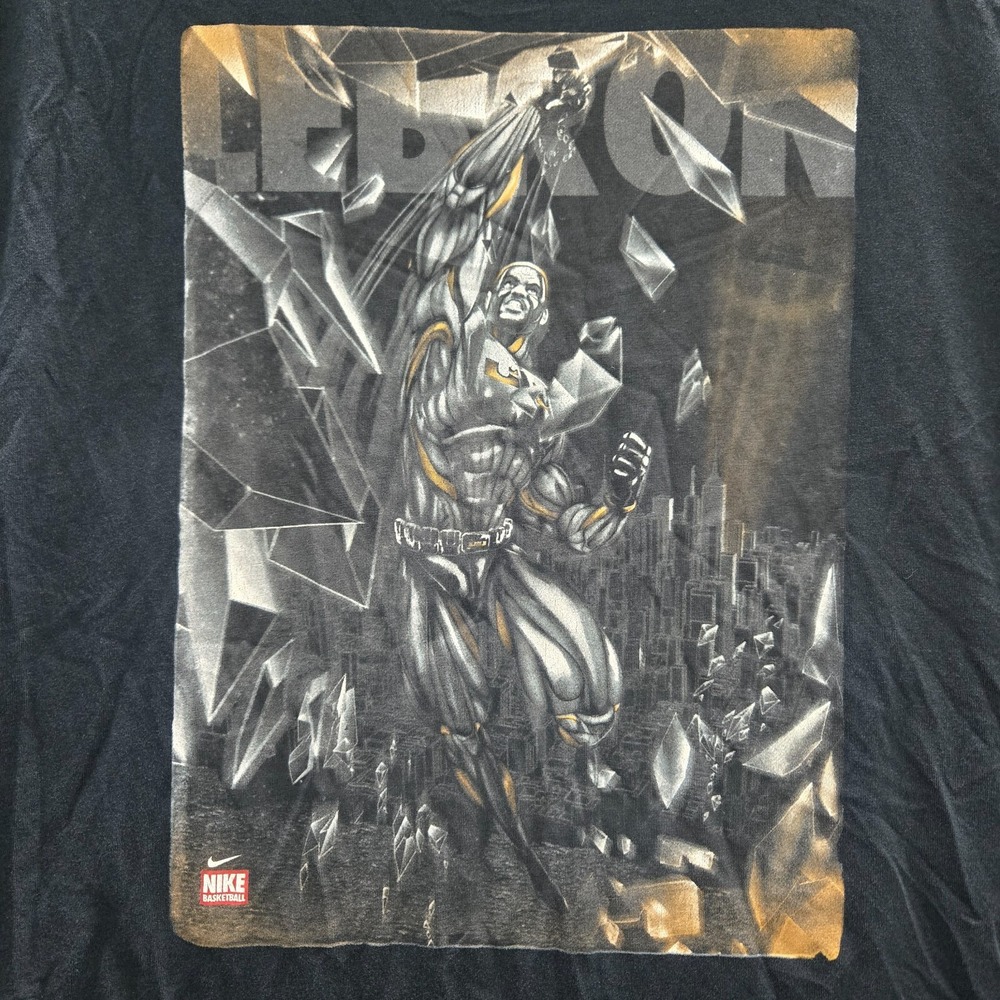 Nike Men Shirt 2XL Black Lebron James Super Hero Short Sleeve Tee READ - Picture 5 of 10